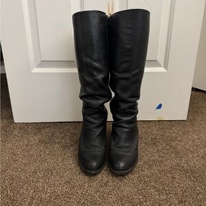 Tall Black Leather Boots (8M)